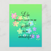 Das Leben muss nicht perfekt Rainbow Postkarte sei (Vorderseite)