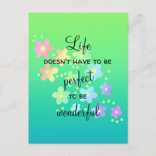 Das Leben muss nicht perfekt Rainbow Postkarte sei (Vorderseite)