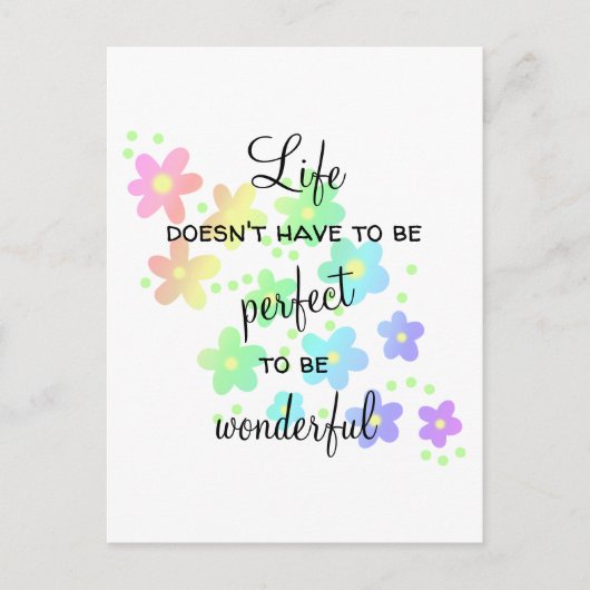 Das Leben muss nicht perfekt Rainbow Postkarte sei (Vorderseite)