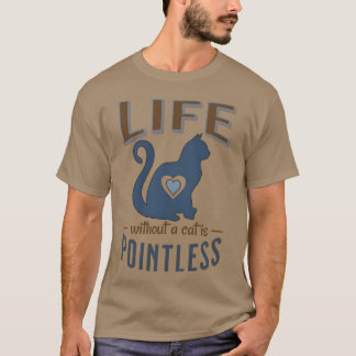 Das Leben ohne Katze ist sinnlos Katzenschlaf navy T-Shirt