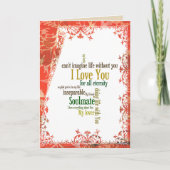 Das Leben ohne Worte der Liebe kann man sich nicht Karte (Vorderseite)