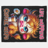 Das Leben passiert, Kaffee hilft Fleecedecke (Vorderseite (Horizontal))