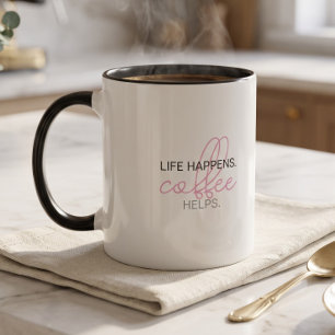 Das Leben passiert Kaffee hilft Lustiger Humor Arb Tasse