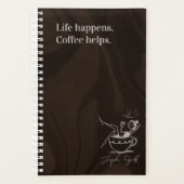 Das Leben passiert. Kaffee hilft. Minimalistisch Planer (Vorderseite)
