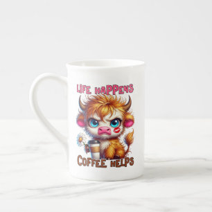 Das Leben passiert, Kaffee hilft Porzellantasse