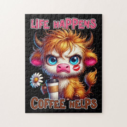 Das Leben passiert, Kaffee hilft  Puzzle (Vertikal)