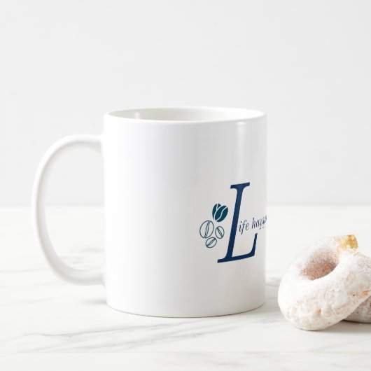 Das Leben passiert Kaffee hilft Tasse (Mit Donut)