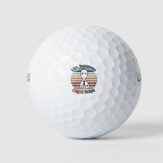 Das Leben passiert mit Kaffee hilft|Das beste Kaff Golfball (Vorderseite)