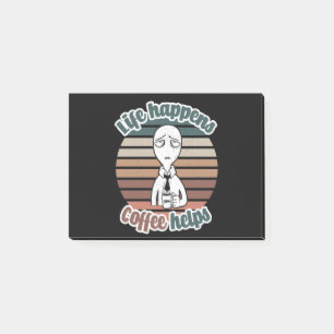 Das Leben passiert mit Kaffee hilft Das beste Kaff Post-it Klebezettel