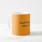 Das Leben passiert Navy Orange Kaffeetasse (Vorderseite Links)