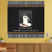 Das Leben passiert über Vätern Coffee Shop Schwarz Leinwanddruck (Insitu (Wohnzimmer))