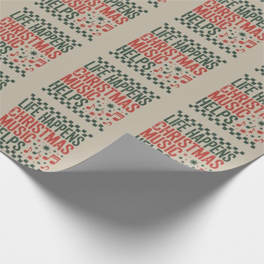 Das Leben passiert Weihnachtsmusik hilft Funny Ret Geschenkpapier (Ecke)