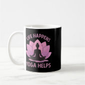 Das Leben passiert Yoga hilft _3  Kaffeetasse (Links)