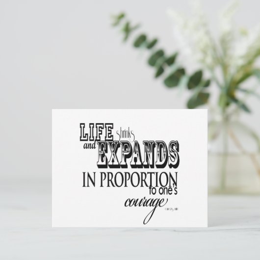 Das Leben schrumpft und weitet sich aus ... Anais Postkarte (Stehend Vorderseite)