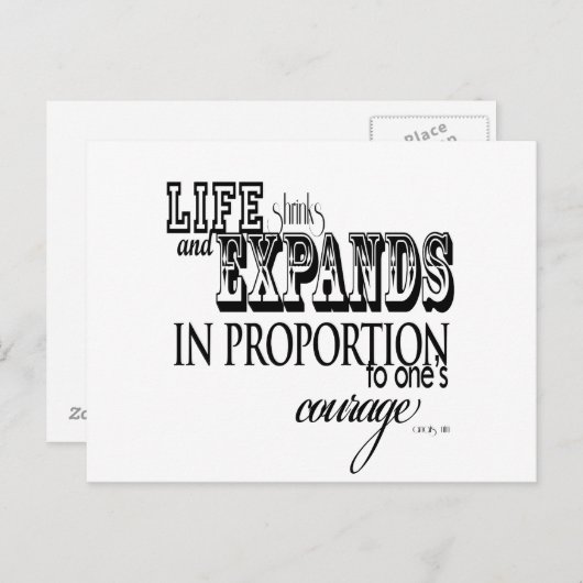 Das Leben schrumpft und weitet sich aus ... Anais  Postkarte (Vorne/Hinten)