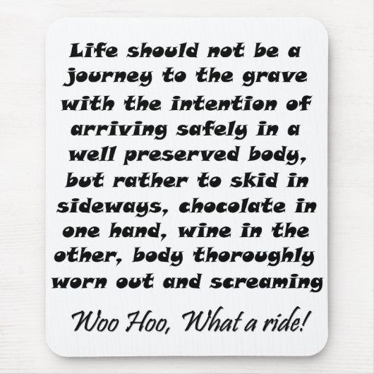 Das Leben sollte kein Reiseziffer Mousepads Gesche (Vorne)