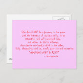 Das Leben sollte keine Reise sein Postkarte (Vorne/Hinten)