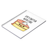 Das Leben spielt mit dem Kuchen-Funny-Cake Pun Notizblock (Linke Seite)