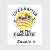 Das Leben spielt mit Pancakes Funny Food Pun Aufkleber (Blatt)