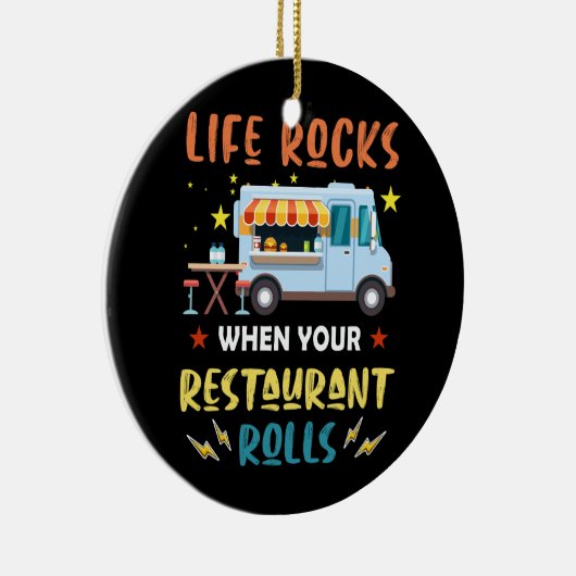 Das Leben stürzt ab, wenn Ihr Restaurant rollt - L Keramik Ornament (Rechts)