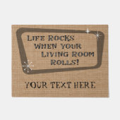 Das Leben stürzt ab, wenn Ihr Wohnzimmer rollt, in Fußmatte (Vorderseite)