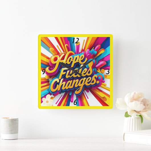 "Das Leben verändern" Quadratische Wanduhr (Zuhause)