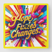 "Das Leben verändern" Quadratische Wanduhr (Vorderseite)