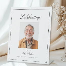 "Das Leben von" feiernde Foto-Toten-Gedenkstätte Sockelschild