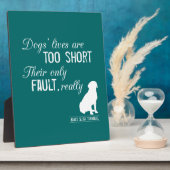 Das Leben von Hunden ist zu Kurz, ihr einziger Feh Fotoplatte (Seite)
