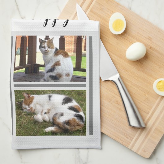 Das Leben von Kaffeekästen ist fabelhafte, grau-we Geschirrtuch (Viertel Falte)