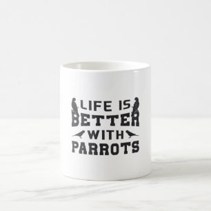 Das Leben von Papageienvögeln bei Papageientieren Kaffeetasse