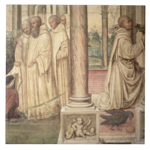 Das Leben von St. Benedict (Fresko) (Detail) 2 Fliese
