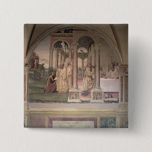Das Leben von St. Benedict (Fresko) (Detail) 3 Button (Vorderseite)