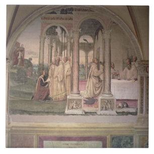 Das Leben von St. Benedict (Fresko) (Detail) 3 Fliese