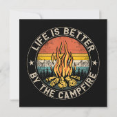 Das Leben wird besser durch das Campfire-Camping Einladung (Rückseite)