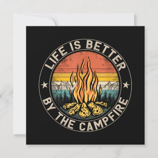 Das Leben wird besser durch das Campfire-Camping Einladung (Vorderseite)