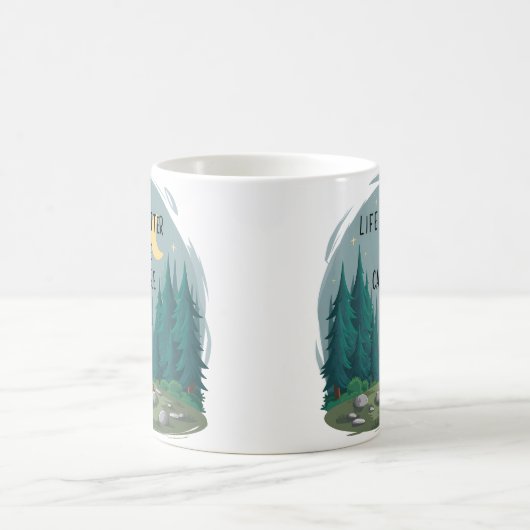 Das Leben wird besser durch das Campfire-Camping Kaffeetasse (Mittel)
