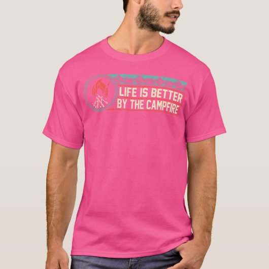 Das Leben wird besser durch das Feuer des sonnigen T-Shirt (Vorderseite)