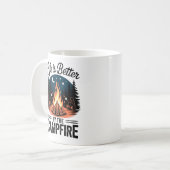 Das Leben wird durch das Lagerfeuer besser Kaffeetasse (Vorderseite Links)