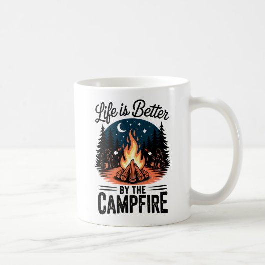 Das Leben wird durch das Lagerfeuer besser Kaffeetasse (Rechts)