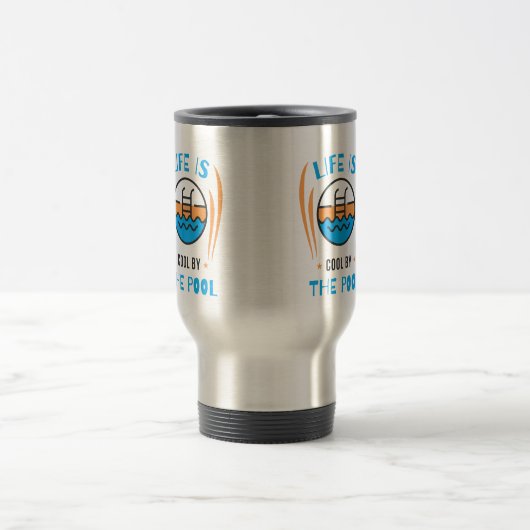 Das Leben wird durch den Pool cool Reisebecher (Mittel)