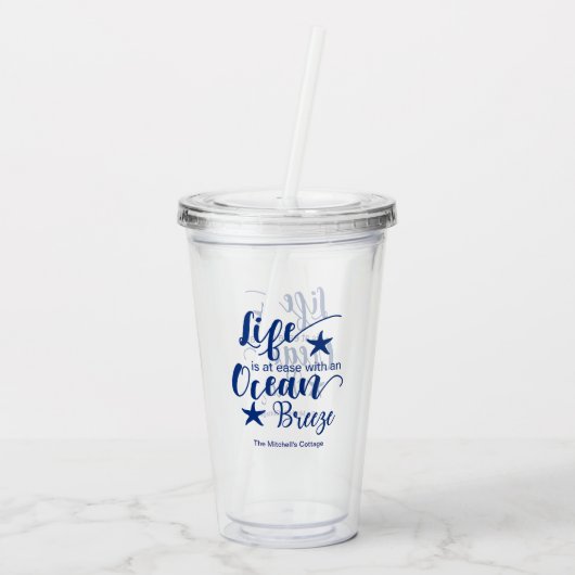 Das Leben wird durch die Meeresbrise erleichtert - Acryltrinkbecher (Rückseite)
