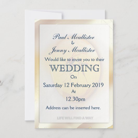 Das Leben wird einen Weg finden Einladung (Vorderseite)