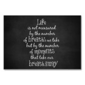 Das Leben wird nicht an den Atemzügen gemessen, di Tischnummer (Vorderseite)