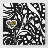 Das Leben Zitat Schwarze Mauer Uhr von Dichterin A (Vorderseite)