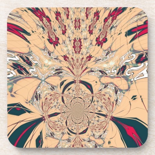 Das lebendige afrikanische Kaleidoskop: Ein Peachy Getränkeuntersetzer (Vorderseite)