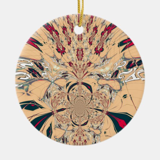 Das lebendige afrikanische Kaleidoskop: Ein Peachy Keramik Ornament (Vorne)