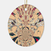 Das lebendige afrikanische Kaleidoskop: Ein Peachy Keramik Ornament (Links)