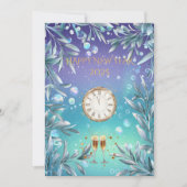 Das lebendige Aqua- und Lavendel-Neujahrsfest-Part Einladung (Vorderseite)