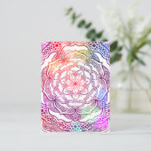 Das lebendige Mandala Colorful Chic Pink Stilvolle Postkarte (Stehend Vorderseite)